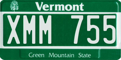 VT license plate XMM755