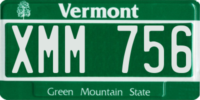 VT license plate XMM756