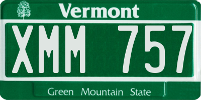 VT license plate XMM757