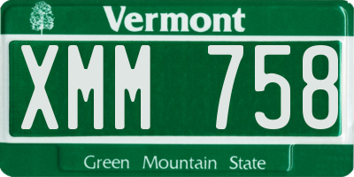VT license plate XMM758