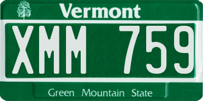 VT license plate XMM759