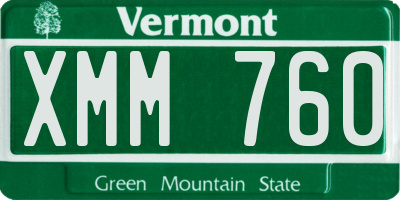 VT license plate XMM760