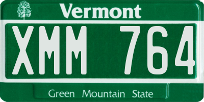 VT license plate XMM764