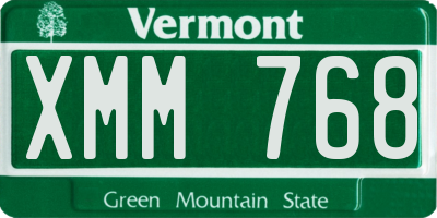 VT license plate XMM768