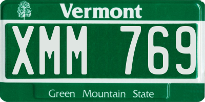 VT license plate XMM769