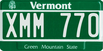 VT license plate XMM770