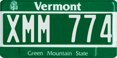 VT license plate XMM774