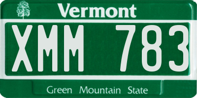VT license plate XMM783