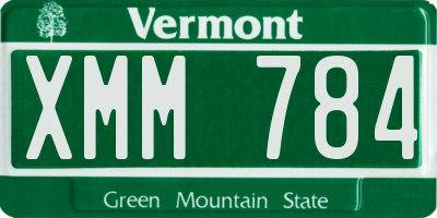 VT license plate XMM784