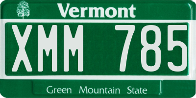 VT license plate XMM785