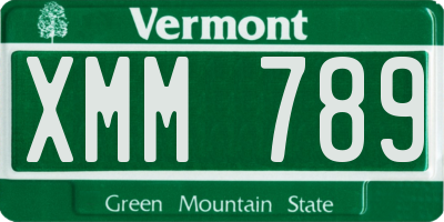 VT license plate XMM789
