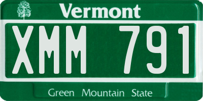 VT license plate XMM791