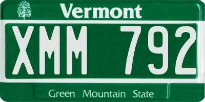 VT license plate XMM792