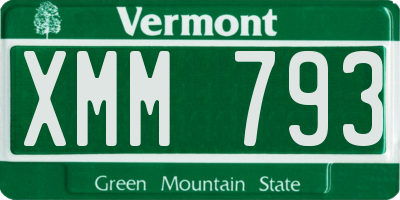 VT license plate XMM793