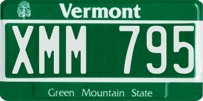 VT license plate XMM795