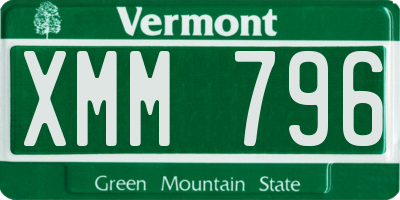 VT license plate XMM796