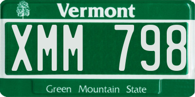 VT license plate XMM798