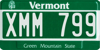 VT license plate XMM799