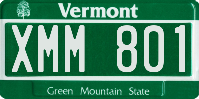 VT license plate XMM801
