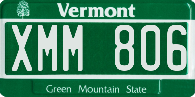 VT license plate XMM806