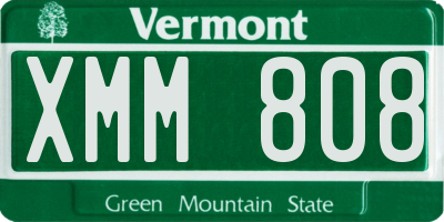 VT license plate XMM808