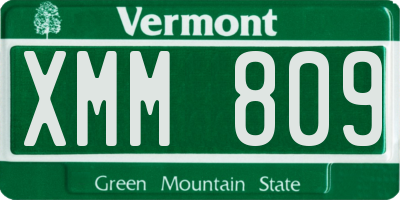VT license plate XMM809