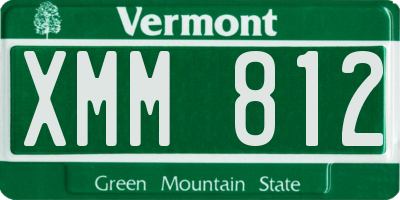 VT license plate XMM812