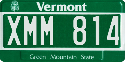 VT license plate XMM814