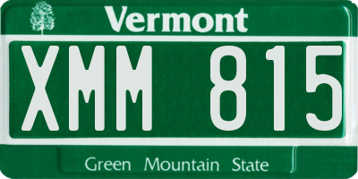VT license plate XMM815