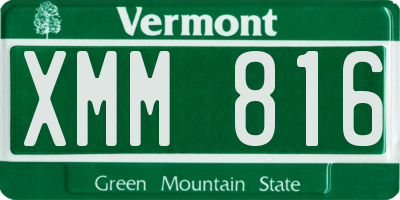 VT license plate XMM816
