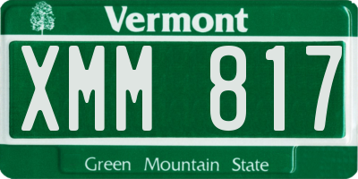 VT license plate XMM817