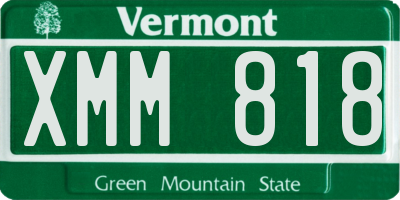 VT license plate XMM818
