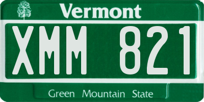 VT license plate XMM821