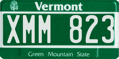 VT license plate XMM823