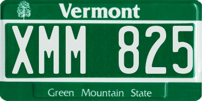 VT license plate XMM825