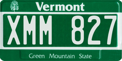 VT license plate XMM827