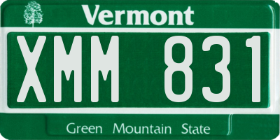 VT license plate XMM831