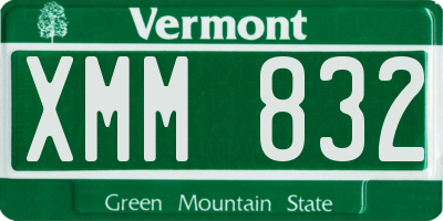 VT license plate XMM832