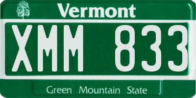 VT license plate XMM833