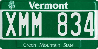 VT license plate XMM834