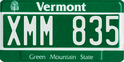 VT license plate XMM835