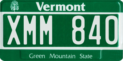 VT license plate XMM840