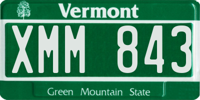VT license plate XMM843