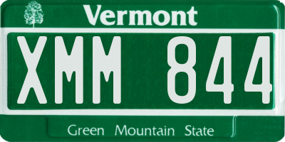VT license plate XMM844