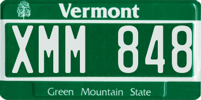 VT license plate XMM848