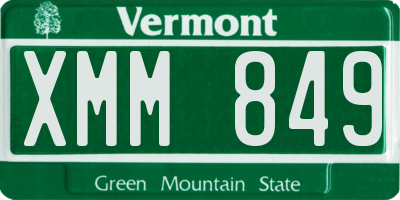 VT license plate XMM849