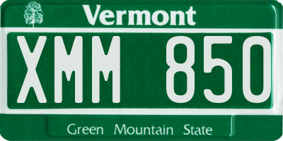 VT license plate XMM850
