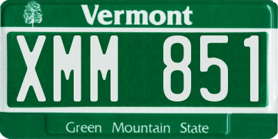 VT license plate XMM851
