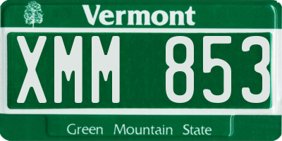 VT license plate XMM853