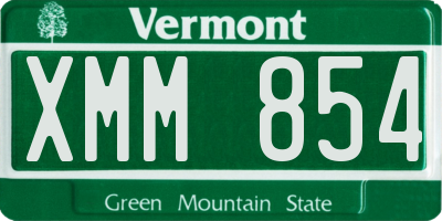 VT license plate XMM854